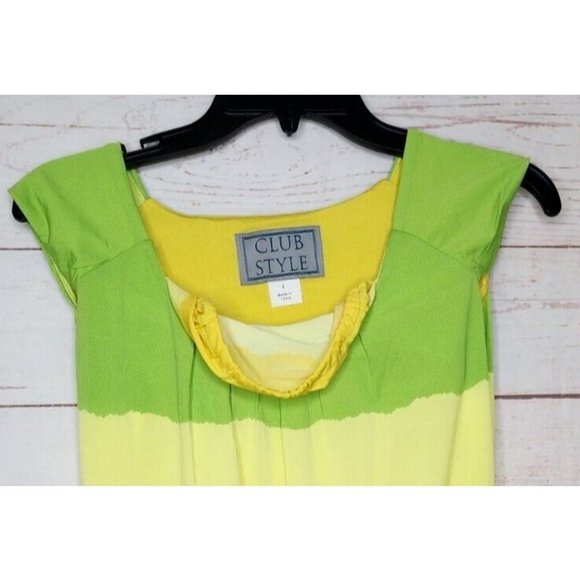 Rare Club Style Size 6 Yellow Green Multicolored Poly/Spandex Summer Nightgown - Picture 11 of 12